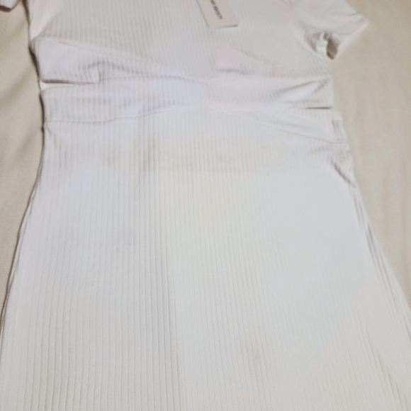 Streetwear Society White Ribbed Knit Cut Out Bodycon Dress Medium - Picture 10 of 11